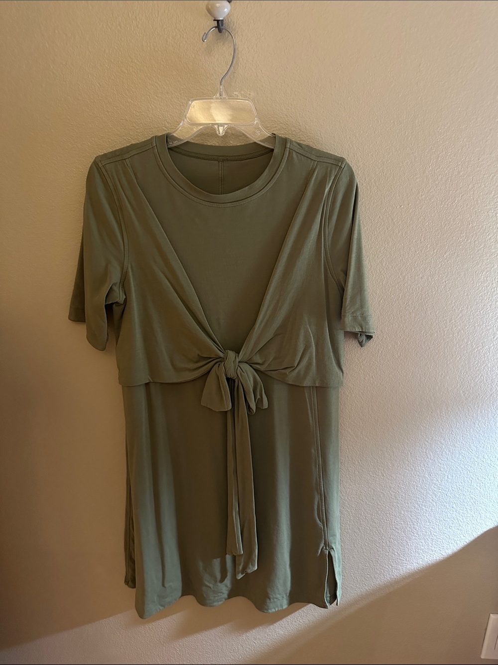 lululemon athletica Olive Tie-Front Short Sleeve  dress